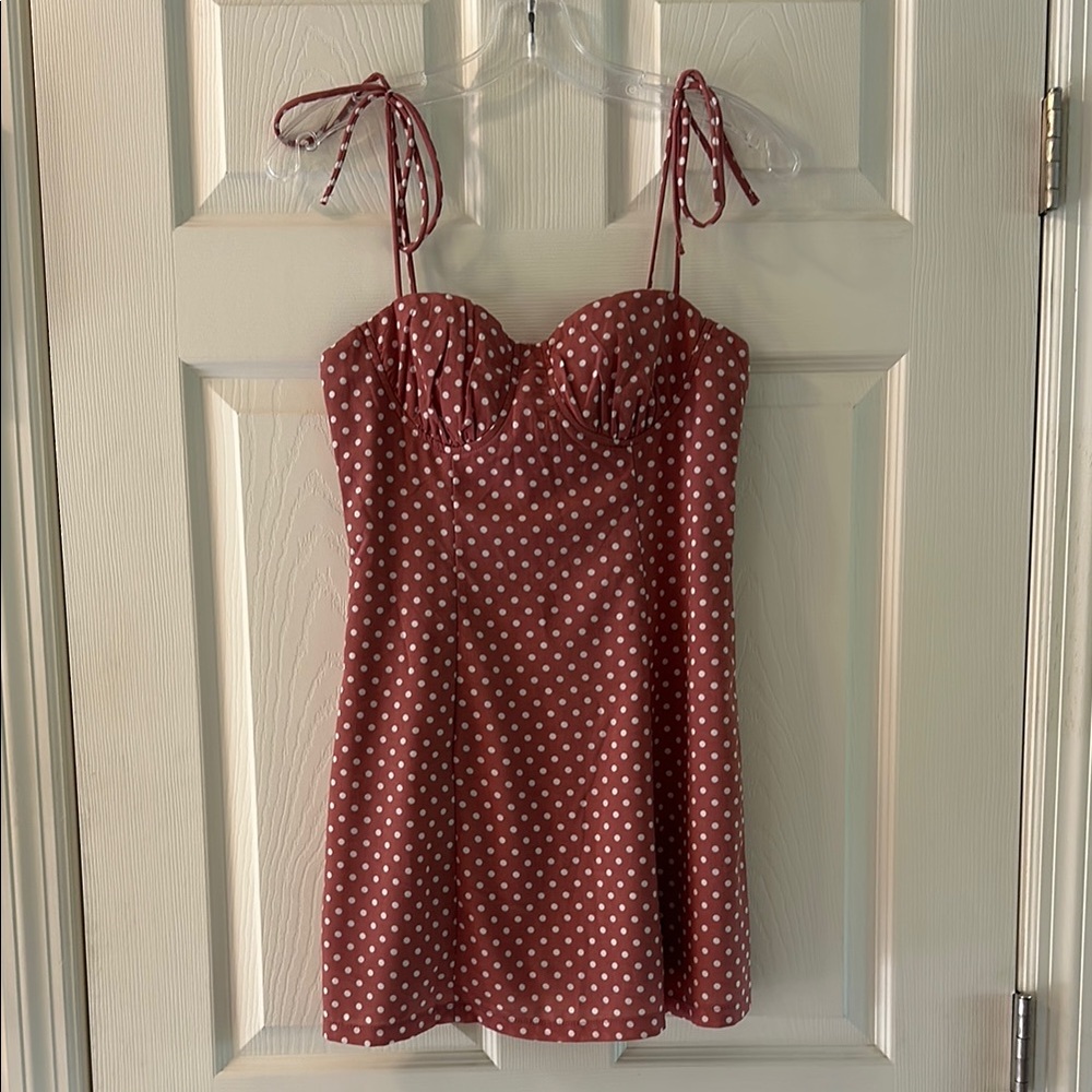 Beginning Boutique Pink Spaghetti Strap Mini Dress